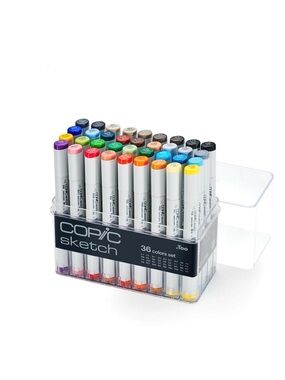COPIC Sketch 36-Color Marker Set - Assorted Brights and Neutrals
